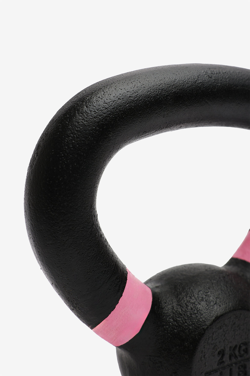 Heavy Duty 2kg Kettlebell Cast Iron with Pink Grip Markings