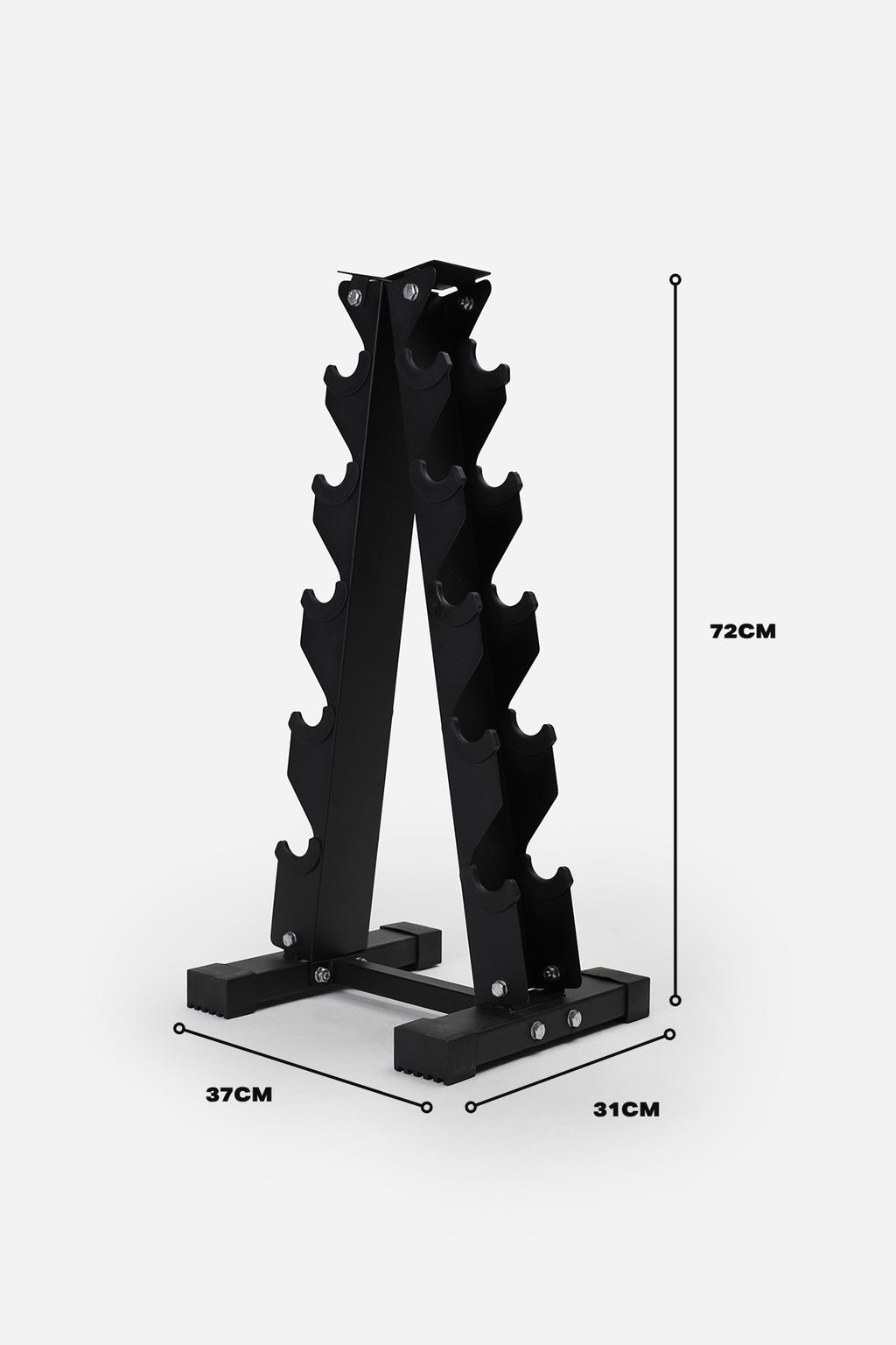 A-Frame Dumbbell Rack - Black - 5 Tier