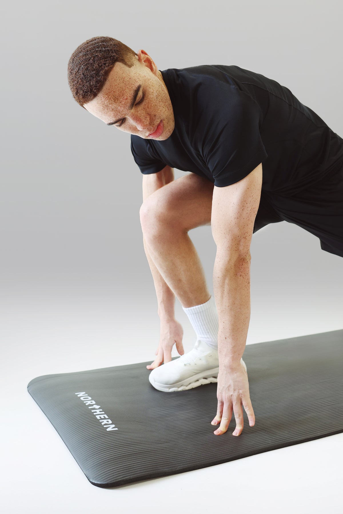 Floor Stretching and Exercise Using Northern Non Slip Yoga Mat