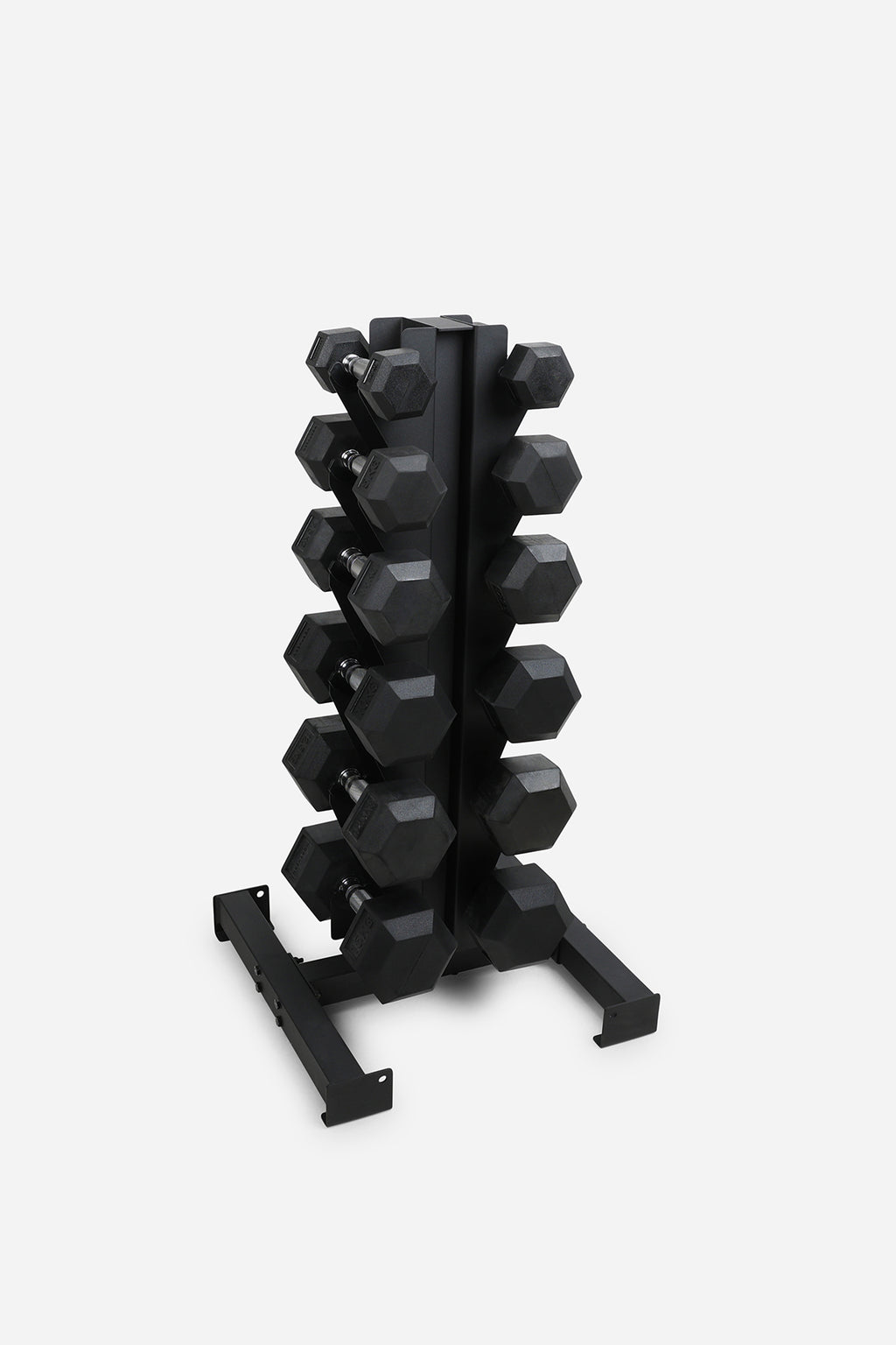 Northern Hex Dumbbell Set 2.5, 5, 7.5, 10, 12.5 and 15kg Pair with Vertical Rack