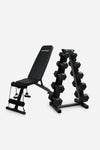 Northern Hex Dumbbell Set 2.5-12.5kg with 5-Tier Rack &amp; Bench