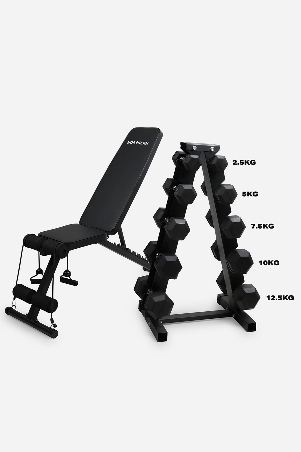 Full 2.5-12.5kg Progression Hex Dumbbells