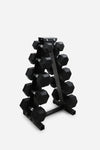 Northern Hex Dumbbell Set 5-25kg with Large 5-Tier A-Frame Rack