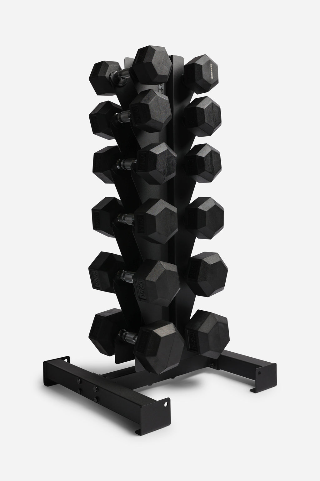 Hex Dumbbell Set  and Vertical Dumbbell Storage Rack