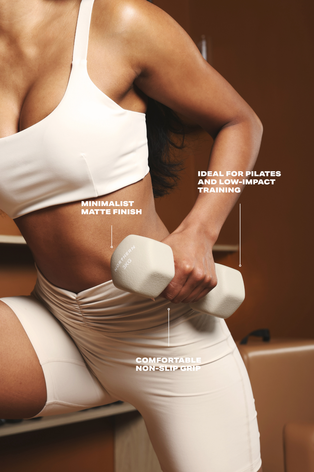 Neoprene dumbbells for pilates and low-impact training