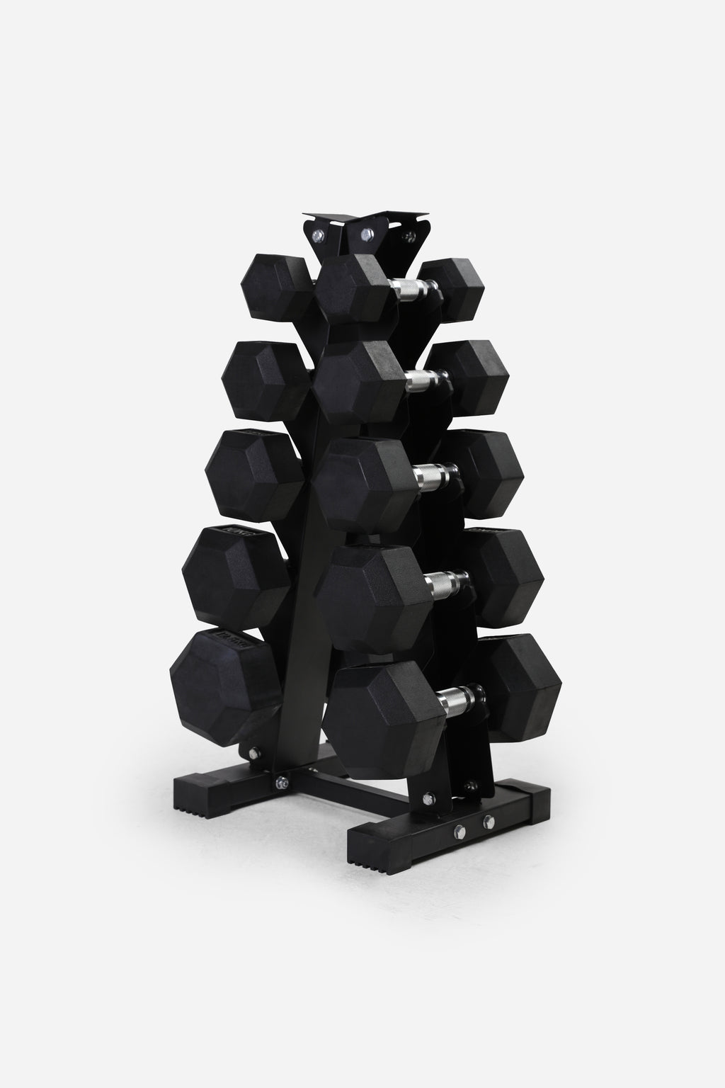 Northern 2.5kg-12.5kg Hex Dumbbell Set and Rack 5 Tier A Frame Storage Holder