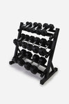 Northern 2.5-20kg Hex Dumbbell Set and 3 Tier Dumbbell Rack