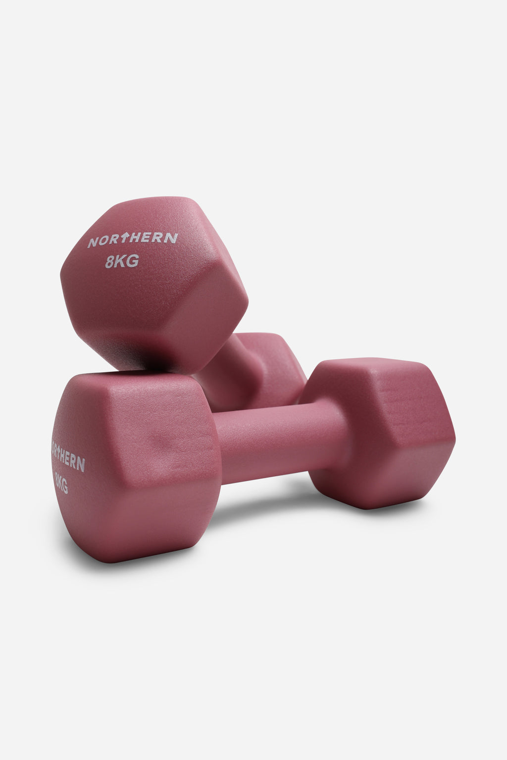 Northern Dusk Pink Neoprene Hex Dumbbells Pair - 8kg x 2 (16kg)