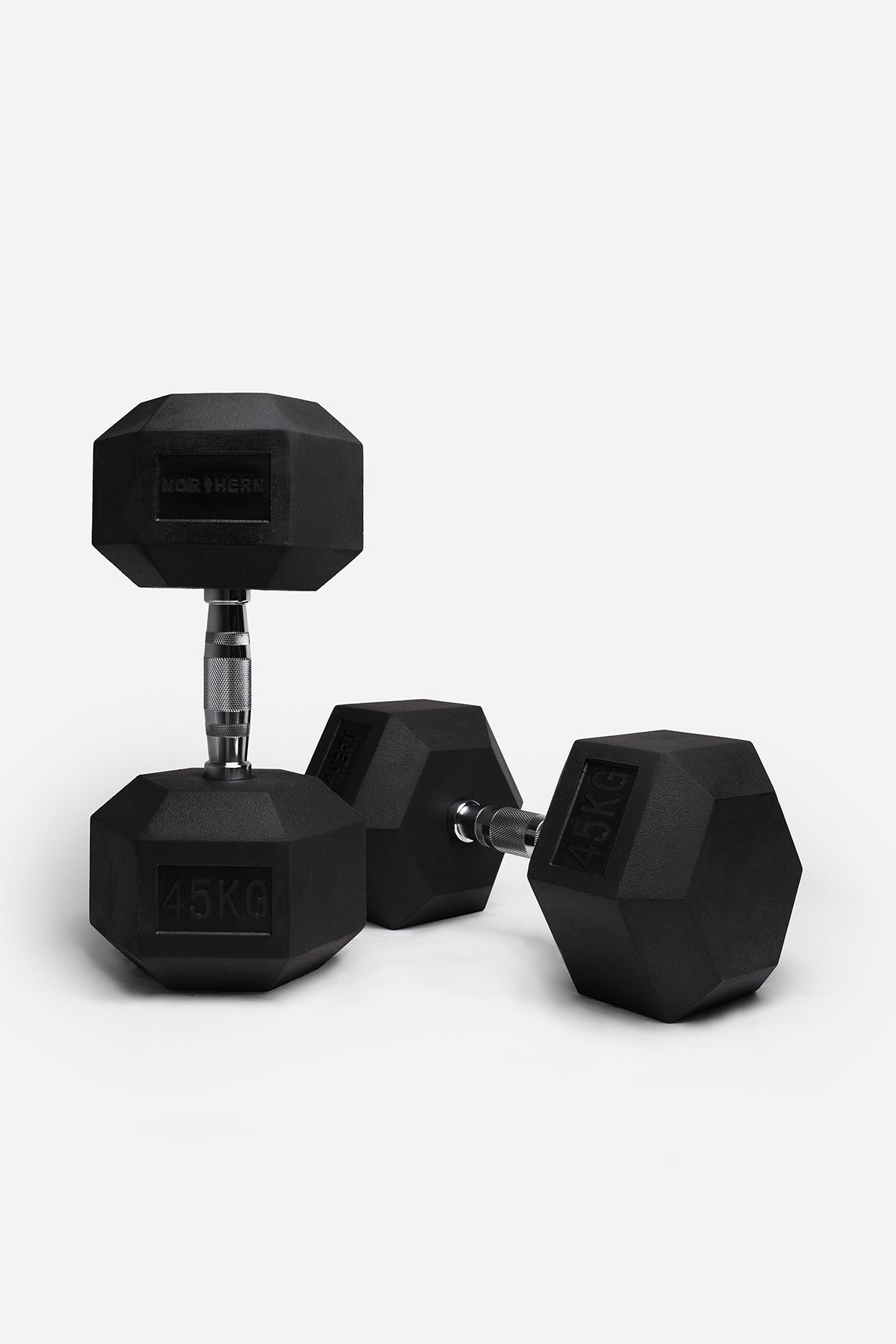 Northern Rubber Hex Dumbbells Pair 45kg