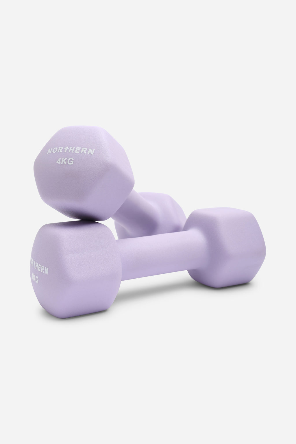Northern Soft Lavender Neoprene Hex Dumbbells Pair - 4kg x 2 (8kg)