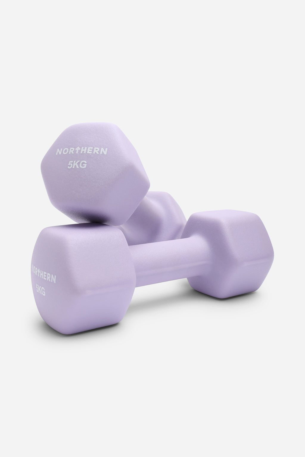 Northern Soft Lavender Neoprene Hex Dumbbells Pair - 5KG x 2 (10KG)