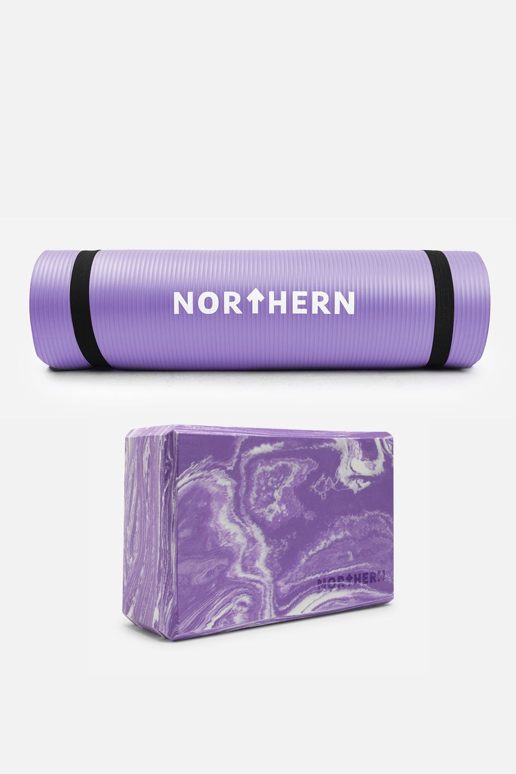 Yoga Mat and Block - Lilac
