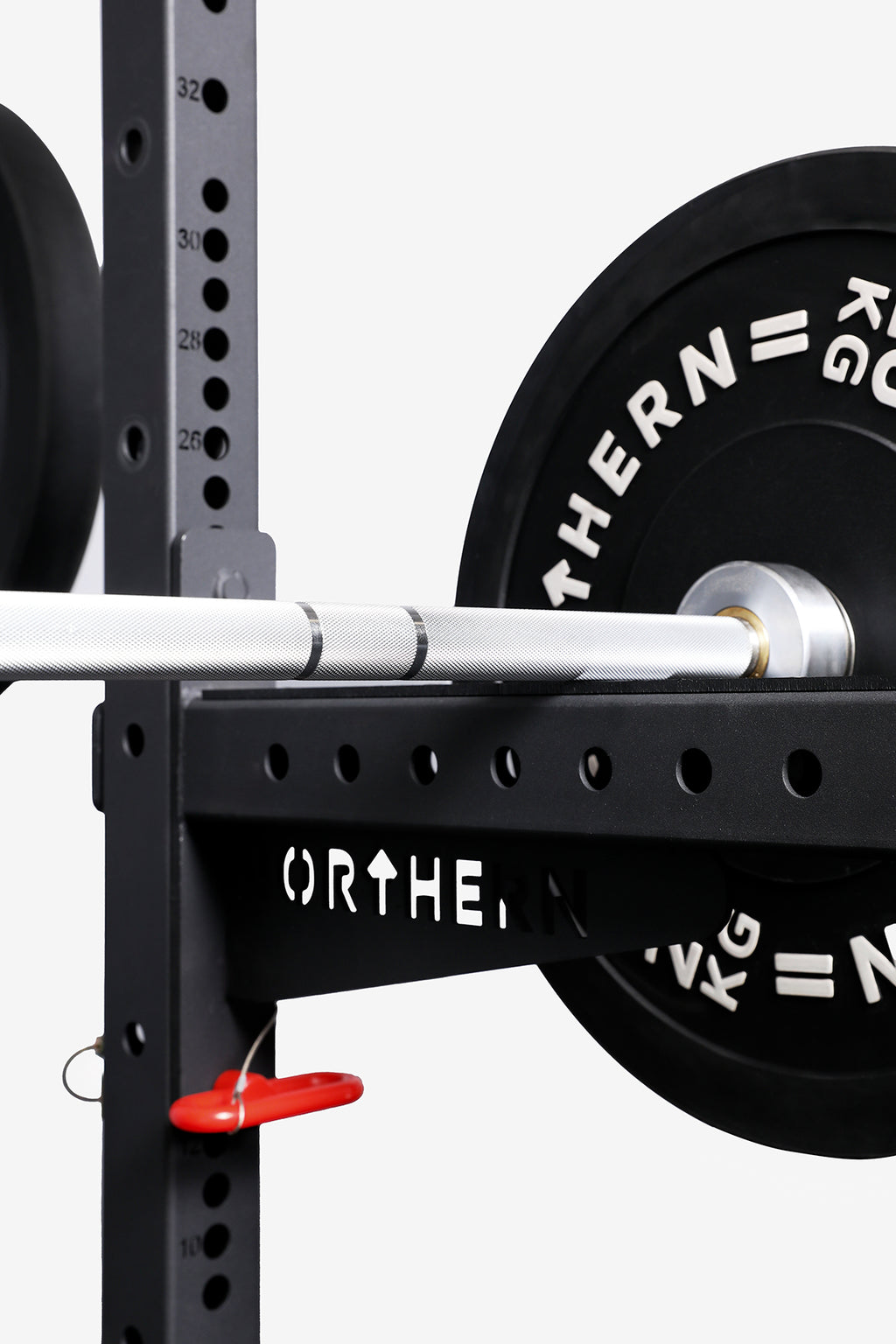 Northern half power rack featuring precision-engineered 50mm hole spacing