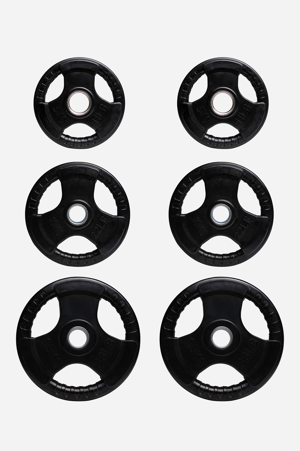 Tri Plate Weights
Olympic Grip 
Weightlifting 
HOME Gym
Cast Iron 60kg set
