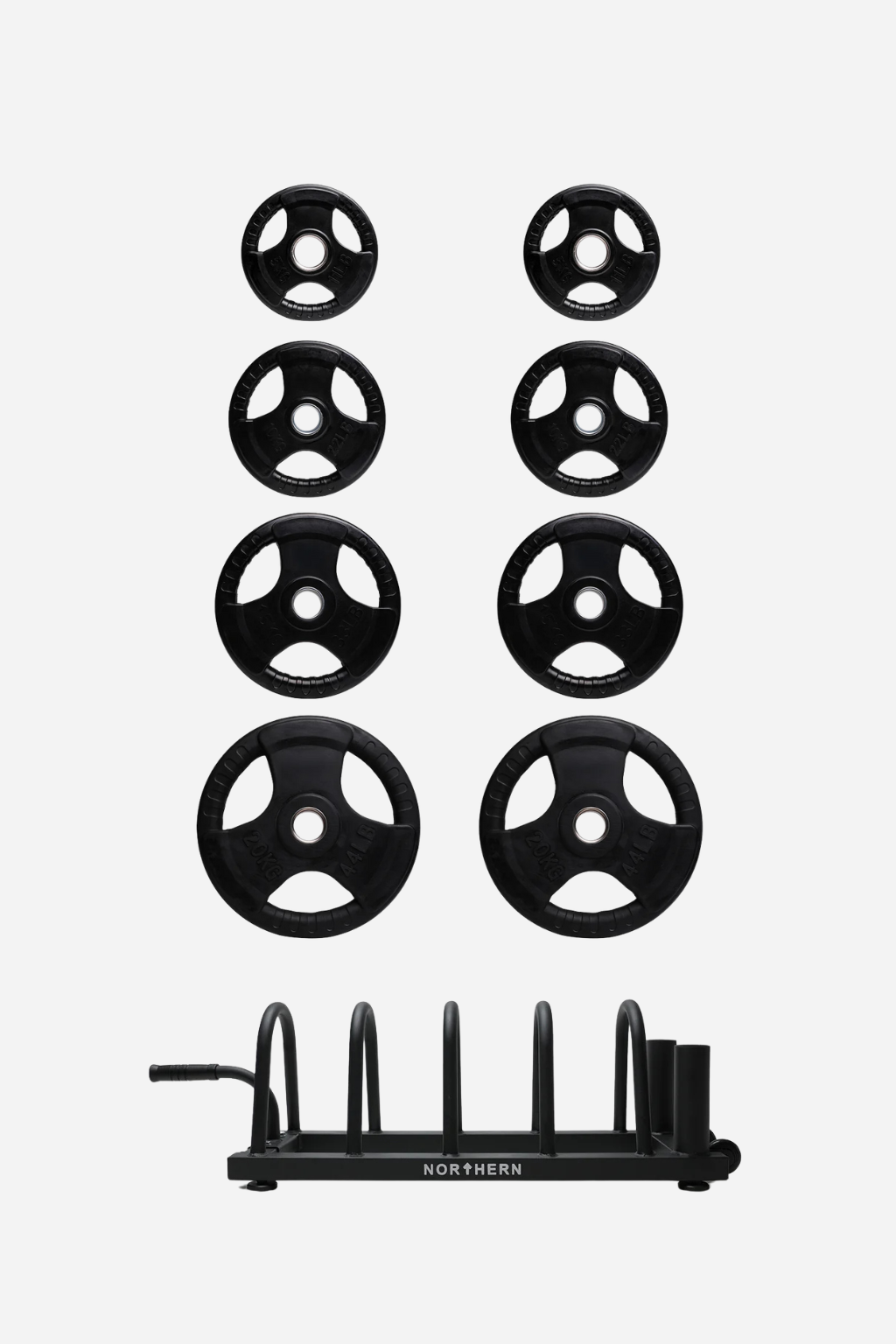 Toast Rack and Tri Grip Plates Set 100kg Bundle