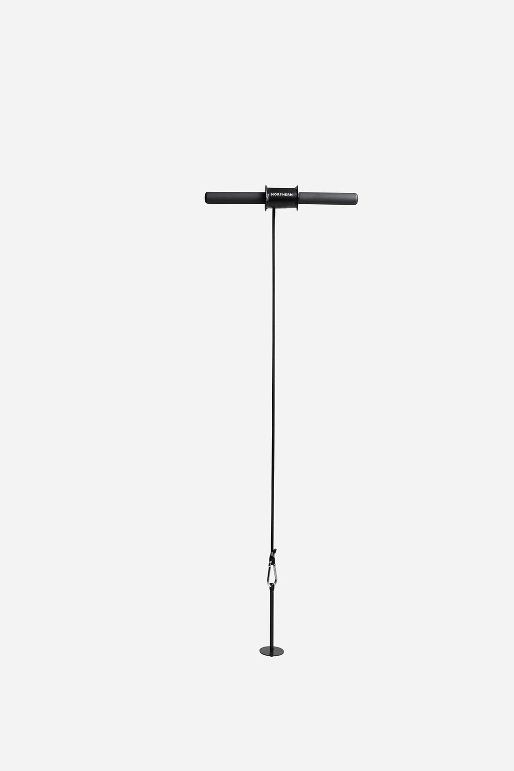 Northern wrist roller forearm trainer with braided rope, rubber grip bar, and weight-loading attachment