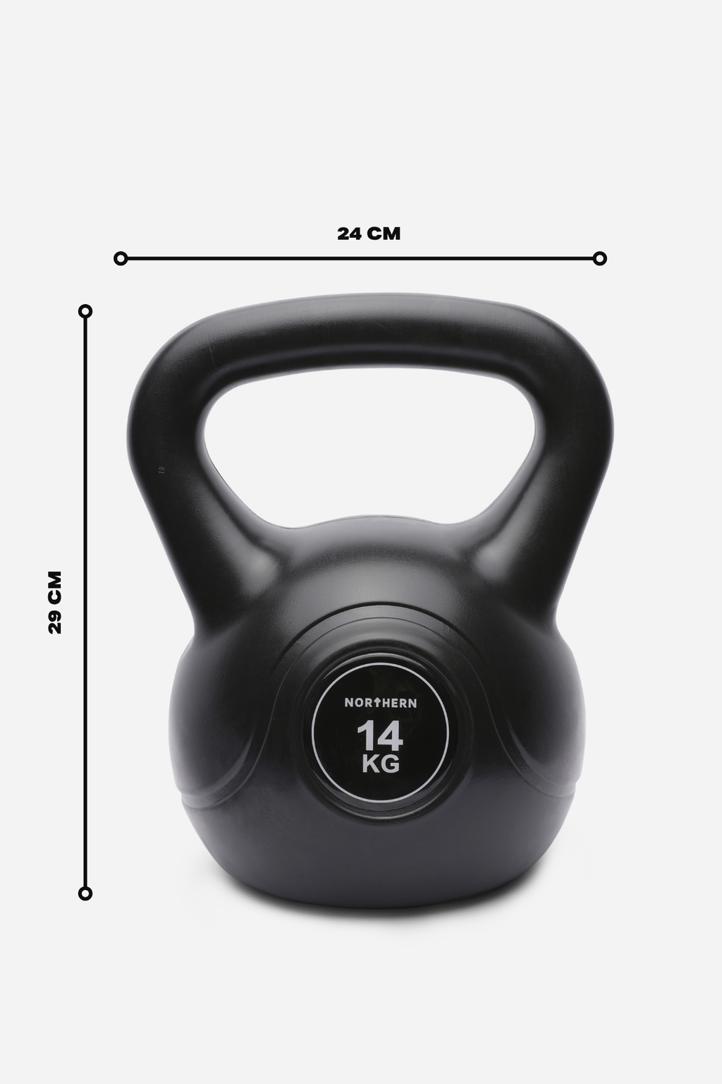 14kg Vinyl Kettlebell Dimensions