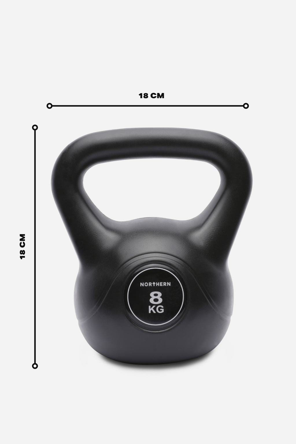 8kg Vinyl Kettlebell Dimensions
